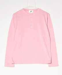 20/- スラブ 天竺 ブ ヘンリーネック ロング Tシャツ
