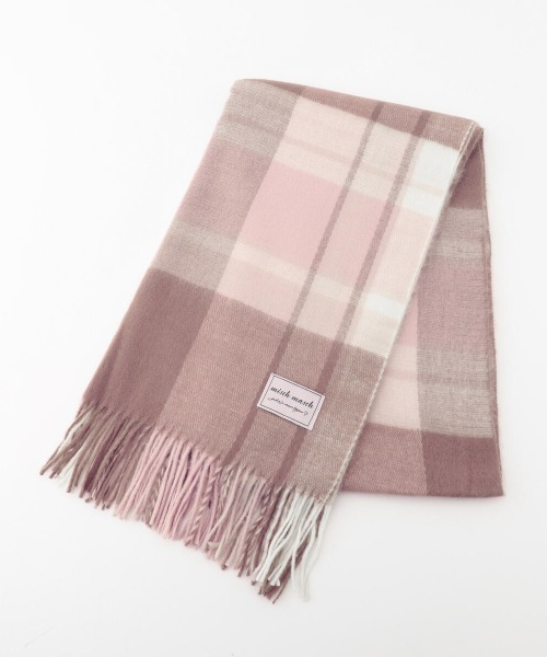 MISCH MASCH(ミッシュマッシュ)の「チェックストール(ストール/ショール・レディース・ライトブルー/ピンク/ピンクベージュ/ラベンダー・FREE)」の1枚目の写真