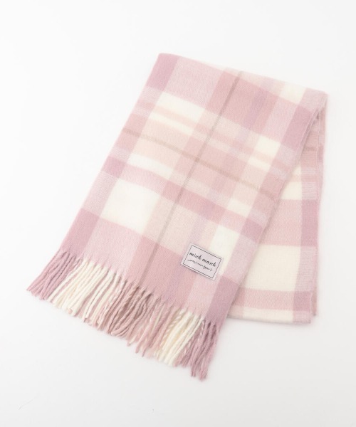 MISCH MASCH(ミッシュマッシュ)の「チェックストール(ストール/ショール・レディース・ライトブルー/ピンク/ピンクベージュ/ラベンダー・FREE)」の4枚目の写真