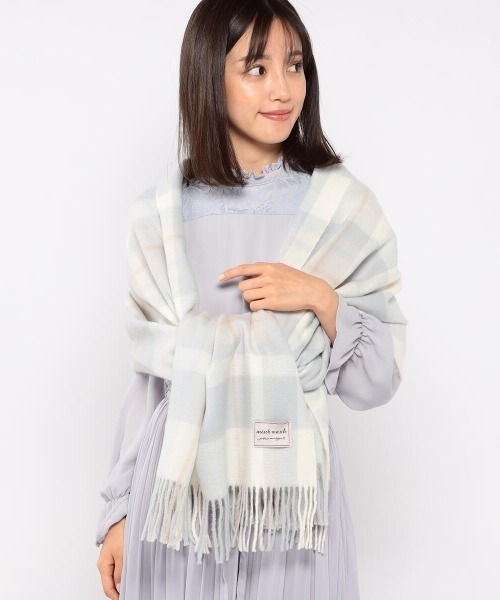 MISCH MASCH(ミッシュマッシュ)の「チェックストール(ストール/ショール・レディース・ライトブルー/ピンク/ピンクベージュ/ラベンダー・FREE)」の9枚目の写真