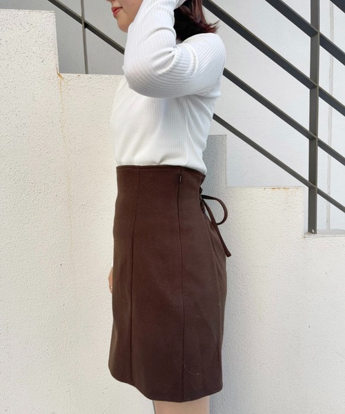 one after another NICE CLAUP(ワンアフターアナザーナイスクラップ)の「リブカットタートル(Tシャツ/カットソー・レディース・ブラック/レッド/オフホワイト/杢グレー・FREE)」の14枚目の写真