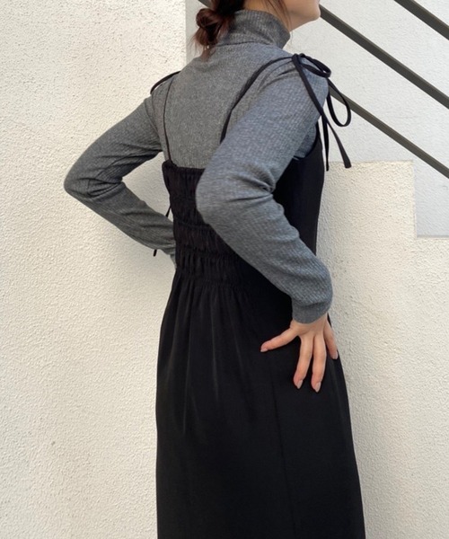 one after another NICE CLAUP(ワンアフターアナザーナイスクラップ)の「リブカットタートル(Tシャツ/カットソー・レディース・ブラック/レッド/オフホワイト/杢グレー・FREE)」の12枚目の写真