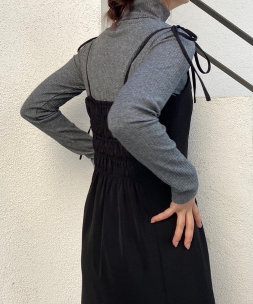 one after another NICE CLAUP(ワンアフターアナザーナイスクラップ)の「リブカットタートル(Tシャツ/カットソー・レディース・ブラック/レッド/オフホワイト/杢グレー・FREE)」の6枚目の写真
