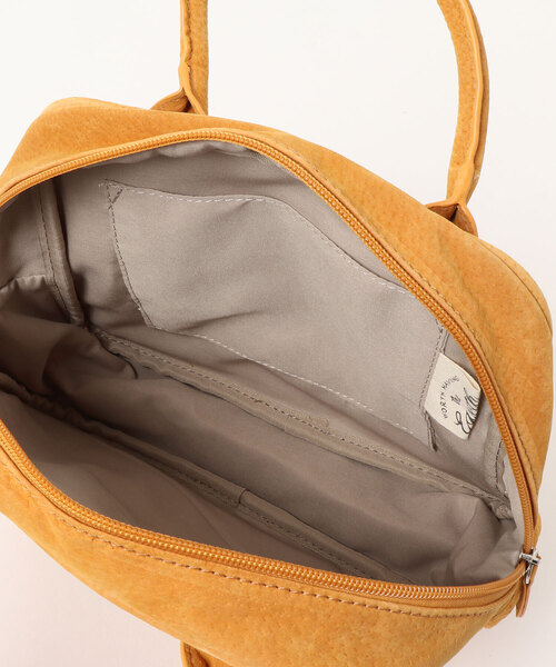 PUAL CE CIN（ピュアルセシン）の「PIG SUEDE BOSTON／レザーボストン（ハンドバッグ・レディース・ブラック/ベージュ/キャメル・FREE）」の4枚目の写真