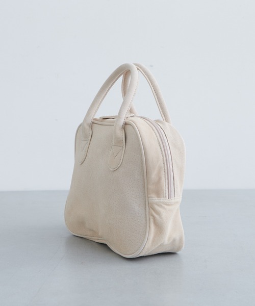 PUAL CE CIN（ピュアルセシン）の「PIG SUEDE BOSTON／レザーボストン（ハンドバッグ・レディース・ブラック/ベージュ/キャメル・FREE）」の12枚目の写真