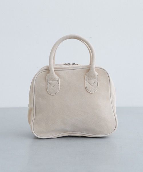 PUAL CE CIN（ピュアルセシン）の「PIG SUEDE BOSTON／レザーボストン（ハンドバッグ・レディース・ブラック/ベージュ/キャメル・FREE）」の13枚目の写真