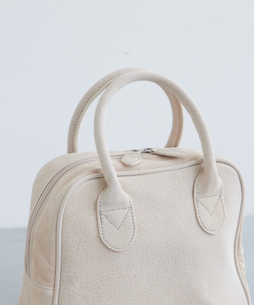 PUAL CE CIN（ピュアルセシン）の「PIG SUEDE BOSTON／レザーボストン（ハンドバッグ・レディース・ブラック/ベージュ/キャメル・FREE）」の15枚目の写真