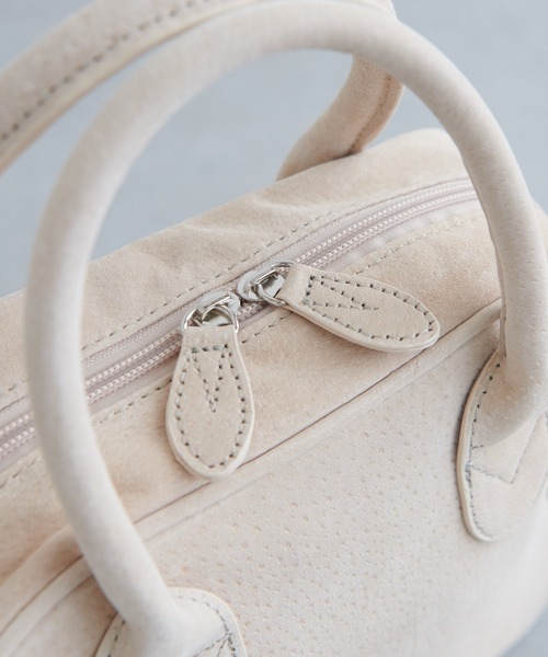 PUAL CE CIN（ピュアルセシン）の「PIG SUEDE BOSTON／レザーボストン（ハンドバッグ・レディース・ブラック/ベージュ/キャメル・FREE）」の16枚目の写真