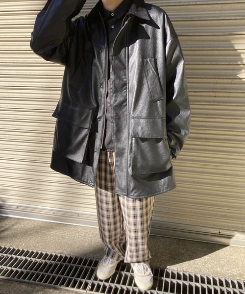 HEYUMM（ヘユム）の「チェックワイドストレートイージーパンツ（その他パンツ・レディース・ブラック/ベージュ/オレンジ・ONE）」の20枚目の写真