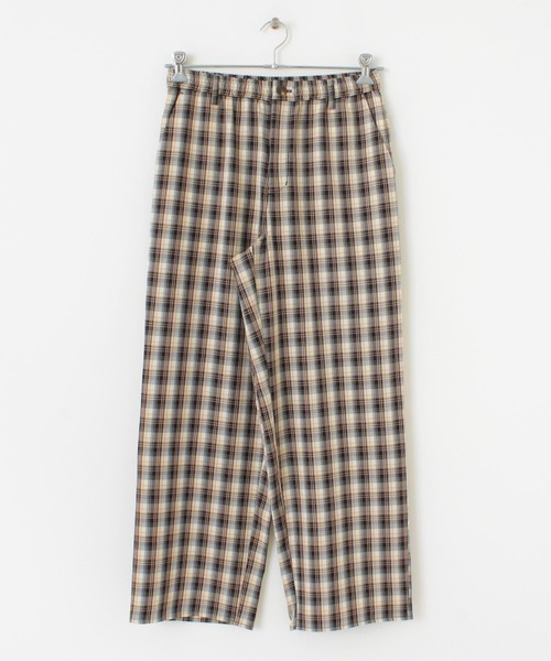 HEYUMM（ヘユム）の「チェックワイドストレートイージーパンツ（その他パンツ・レディース・ブラック/ベージュ/オレンジ・ONE）」の7枚目の写真