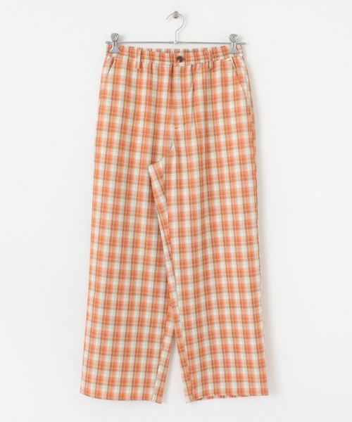HEYUMM（ヘユム）の「チェックワイドストレートイージーパンツ（その他パンツ・レディース・ブラック/ベージュ/オレンジ・ONE）」の6枚目の写真
