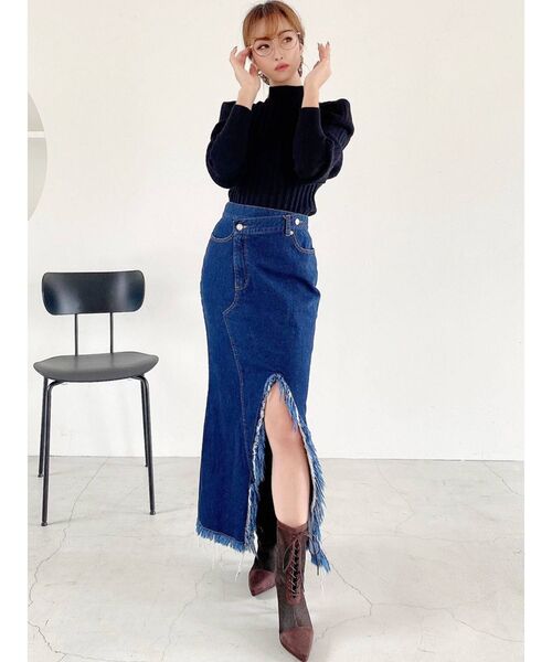 RESEXXY(リゼクシー)の「ハイネックパワショルニットトップス(ニット/セーター・レディース・ブラック/アイボリー/グリーン・FREE)」の16枚目の写真