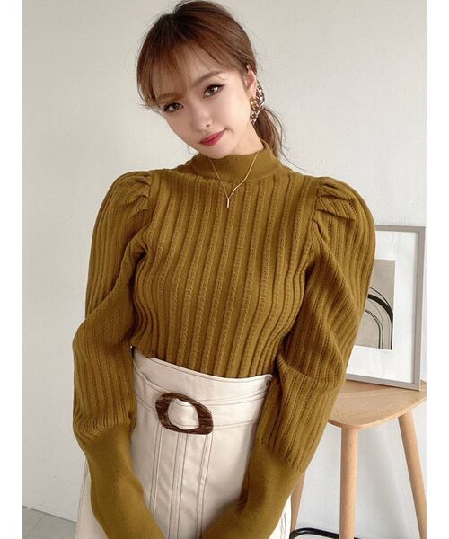 RESEXXY(リゼクシー)の「ハイネックパワショルニットトップス(ニット/セーター・レディース・ブラック/アイボリー/グリーン・FREE)」の17枚目の写真