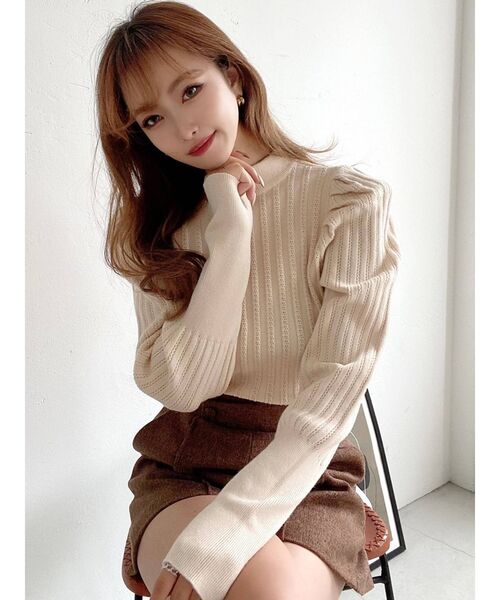 RESEXXY(リゼクシー)の「ハイネックパワショルニットトップス(ニット/セーター・レディース・ブラック/アイボリー/グリーン・FREE)」の19枚目の写真