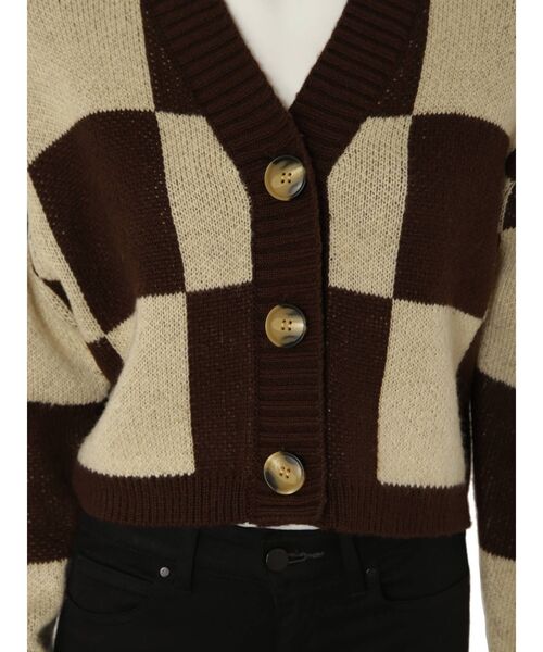 EMODA（エモダ）の「ワイドチェッカーニットカーディガン（カーディガン/ボレロ・レディース・ブラック/ブラウン/ネイビー・FREE）」の19枚目の写真