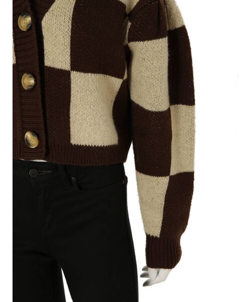 EMODA（エモダ）の「ワイドチェッカーニットカーディガン（カーディガン/ボレロ・レディース・ブラック/ブラウン/ネイビー・FREE）」の17枚目の写真