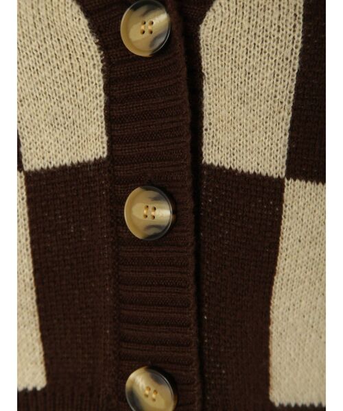 EMODA（エモダ）の「ワイドチェッカーニットカーディガン（カーディガン/ボレロ・レディース・ブラック/ブラウン/ネイビー・FREE）」の16枚目の写真