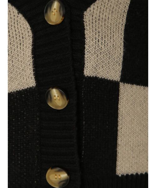 EMODA（エモダ）の「ワイドチェッカーニットカーディガン（カーディガン/ボレロ・レディース・ブラック/ブラウン/ネイビー・FREE）」の15枚目の写真