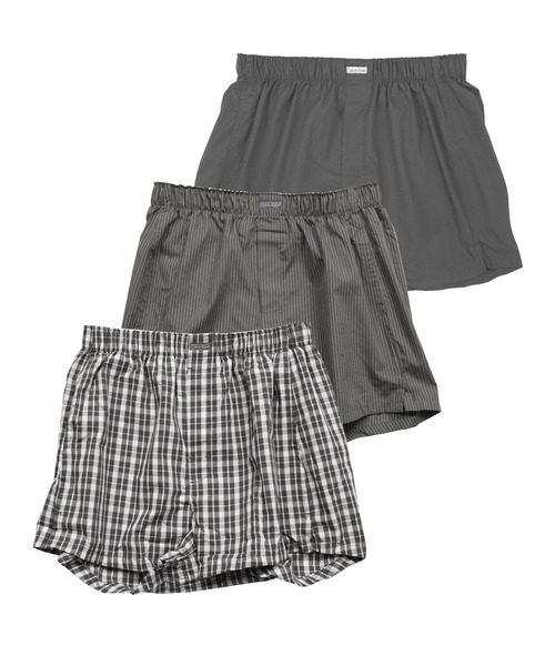 Calvin Klein(カルバン・クライン)の「【3枚セット】Calvin Klein カルバンクライン トランクス メンズ アンダーウェア 男性 下着 無地 ロゴ チェック柄 ストライプ 3枚組(トランクス・メンズ・グレー/その他1/ブラック・MEDIUM/SMALL/LARGE/X-LARGE)」の3枚目の写真