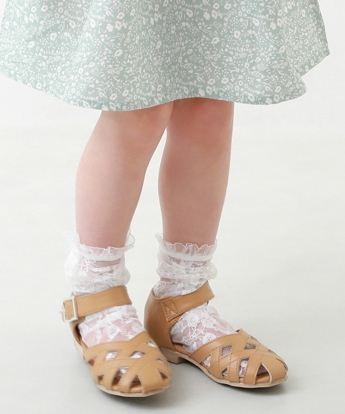 devirock（デビロック）の「ガールズフェイクレザーサンダル（サンダル・キッズ・ブラック/ベージュ・23.0cm/22.0cm/17.0cm/18.0cm/19.0cm/20.0cm/21.0cm）」の2枚目の写真