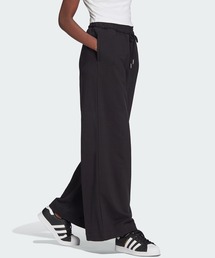 ★adidas/70sワイドレッグパンツ★ レディース サテン ワイドレッグ トラックパンツ ブラック