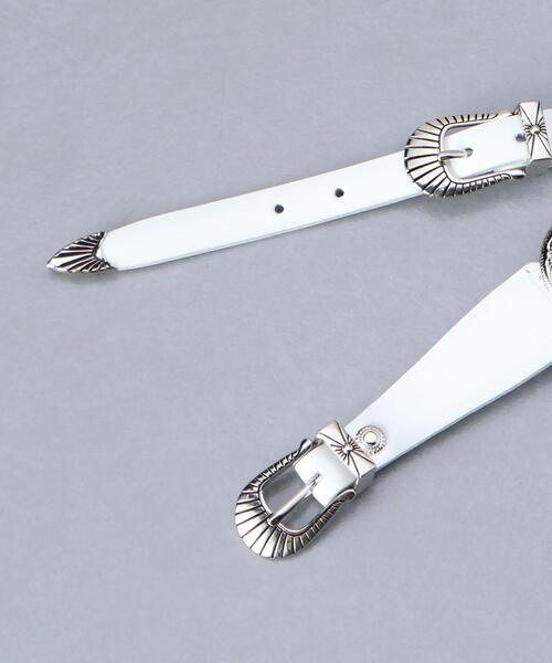 TOGA PULLA＞WHITE DOUBLE BUCKLE CONCHO BELT/ベルト.
