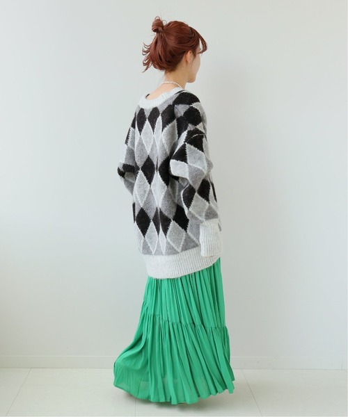 Simplicite（サンプリシテ）の「Y.R.Club ArgyleKnit◆（ニット/セーター・レディース・ブラック/ブラウン・FREE）」の4枚目の写真