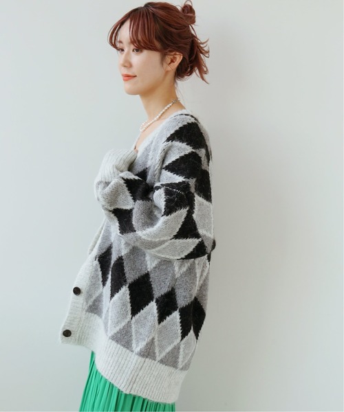 Simplicite（サンプリシテ）の「Y.R.Club ArgyleKnit◆（ニット/セーター・レディース・ブラック/ブラウン・FREE）」の5枚目の写真