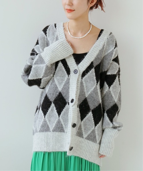 Simplicite（サンプリシテ）の「Y.R.Club ArgyleKnit◆（ニット/セーター・レディース・ブラック/ブラウン・FREE）」の6枚目の写真