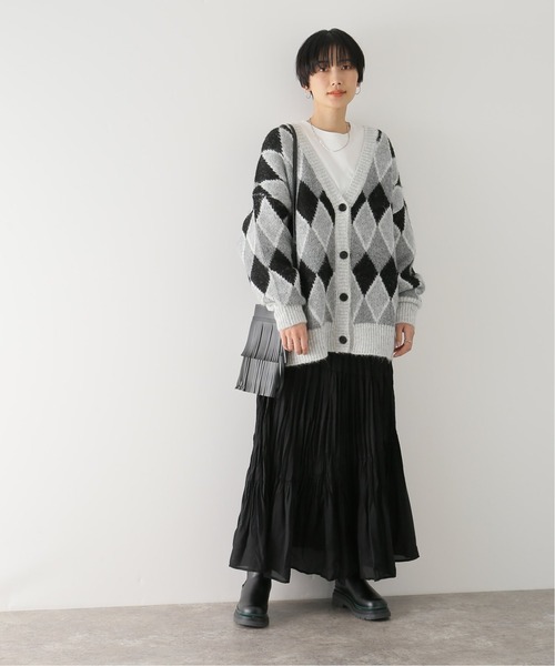 Simplicite（サンプリシテ）の「Y.R.Club ArgyleKnit◆（ニット/セーター・レディース・ブラック/ブラウン・FREE）」の9枚目の写真