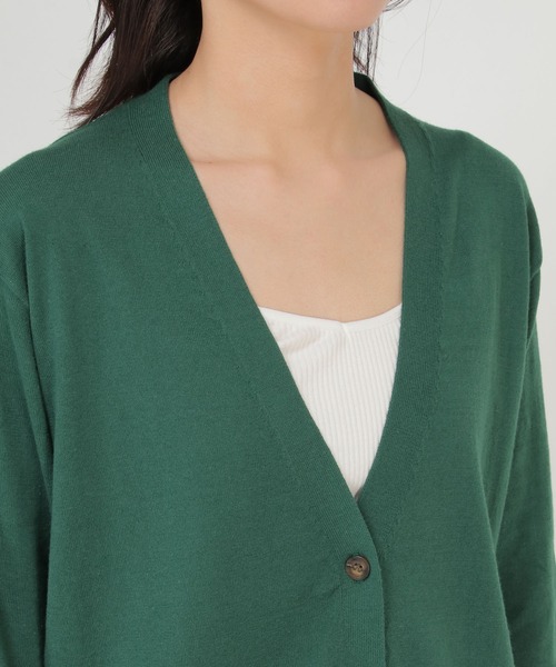 ikka（イッカ）の「V襟ロングカーディガン（カーディガン/ボレロ・レディース・ブラック/ベージュ/オフホワイト/グリーン・S/M/L）」の15枚目の写真
