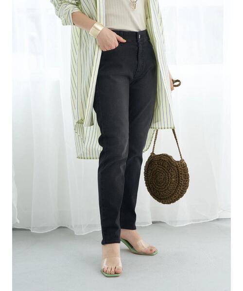 earth music&ecology（アースミュージックアンドエコロジー）の「デニムスキニーパンツ*（デニムパンツ・レディース・ブラック/インディゴブルー・S/M/L）」の3枚目の写真