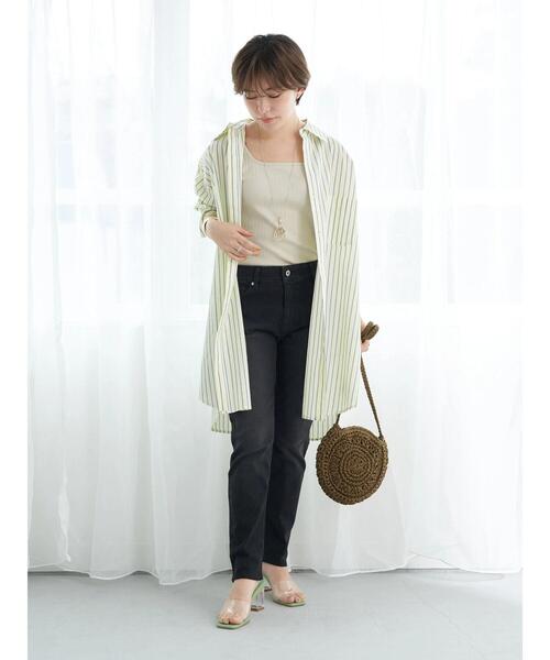 earth music&ecology（アースミュージックアンドエコロジー）の「デニムスキニーパンツ*（デニムパンツ・レディース・ブラック/インディゴブルー・S/M/L）」の20枚目の写真