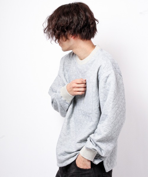 House of Blues（ハウスオブブルース）の「キルティング天竺ポケット付きクルーネック（スウェット・メンズ・ブラック/グレー・M/L）」の7枚目の写真