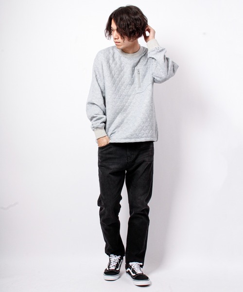 House of Blues（ハウスオブブルース）の「キルティング天竺ポケット付きクルーネック（スウェット・メンズ・ブラック/グレー・M/L）」の5枚目の写真