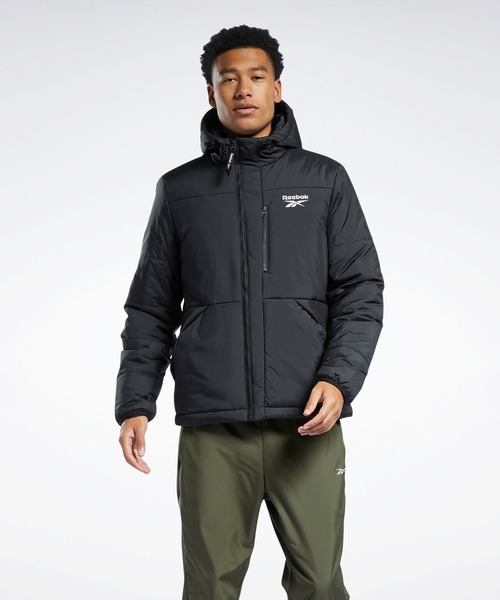 Reebok(リーボック)の「アウターウェア Thermowarm+Graphene パッディド ジャケット / Outerwear Thermowarm+Graphene Padded Jacket(ダウンジャケット/コート・メンズ・ブラック・SMALL/MEDIUM/LARGE/X-LARGE/XX-LARGE/XXX-LARGE)」の1枚目の写真
