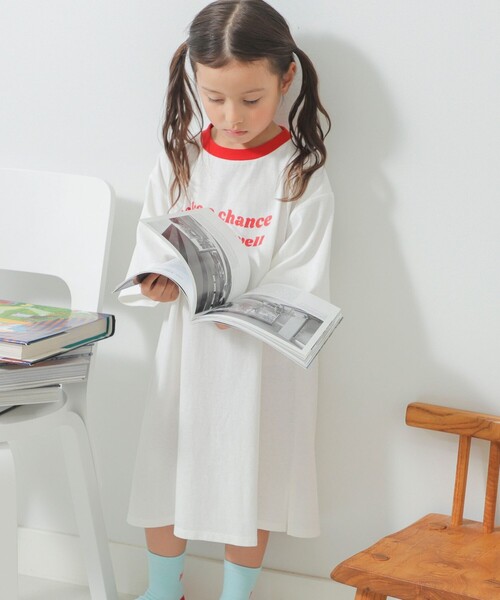 B:MING by BEAMS（ビーミングバイビームス）の「B:MING by BEAMS / ワイドリンガー ワンピース（100~130cm）（ワンピース・キッズ・オフホワイト/イエロー・100/110/120/130）」の4枚目の写真