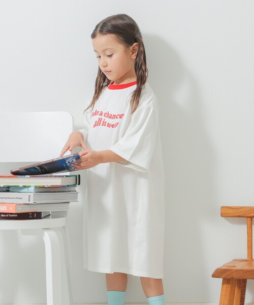 B:MING by BEAMS（ビーミングバイビームス）の「B:MING by BEAMS / ワイドリンガー ワンピース（100~130cm）（ワンピース・キッズ・オフホワイト/イエロー・100/110/120/130）」の5枚目の写真