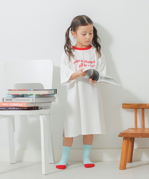 B:MING by BEAMS（ビーミングバイビームス）の「B:MING by BEAMS / ワイドリンガー ワンピース（100~130cm）（ワンピース・キッズ・オフホワイト/イエロー・100/110/120/130）」の6枚目の写真