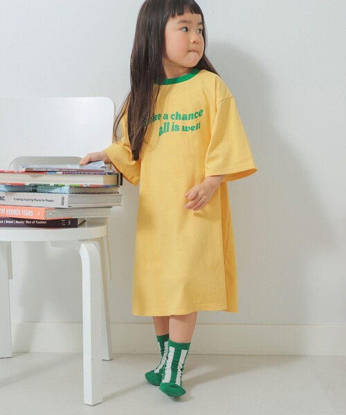 B:MING by BEAMS（ビーミングバイビームス）の「B:MING by BEAMS / ワイドリンガー ワンピース（100~130cm）（ワンピース・キッズ・オフホワイト/イエロー・100/110/120/130）」の8枚目の写真