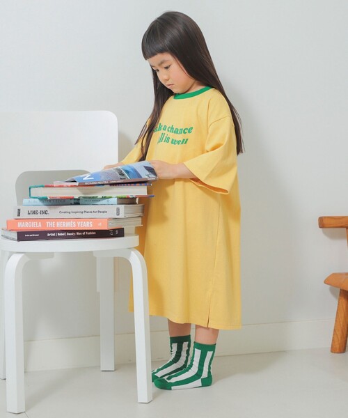 B:MING by BEAMS（ビーミングバイビームス）の「B:MING by BEAMS / ワイドリンガー ワンピース（100~130cm）（ワンピース・キッズ・オフホワイト/イエロー・100/110/120/130）」の9枚目の写真