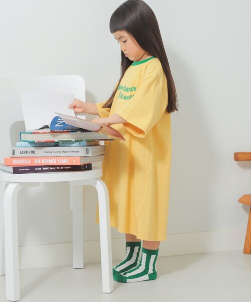 B:MING by BEAMS（ビーミングバイビームス）の「B:MING by BEAMS / ワイドリンガー ワンピース（100~130cm）（ワンピース・キッズ・オフホワイト/イエロー・100/110/120/130）」の10枚目の写真