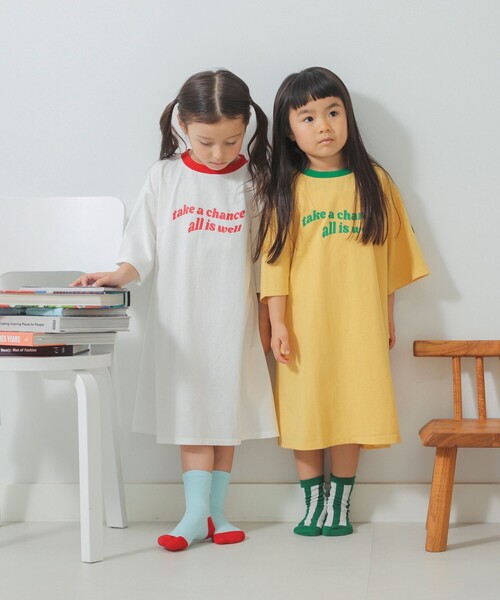 B:MING by BEAMS（ビーミングバイビームス）の「B:MING by BEAMS / ワイドリンガー ワンピース（100~130cm）（ワンピース・キッズ・オフホワイト/イエロー・100/110/120/130）」の12枚目の写真