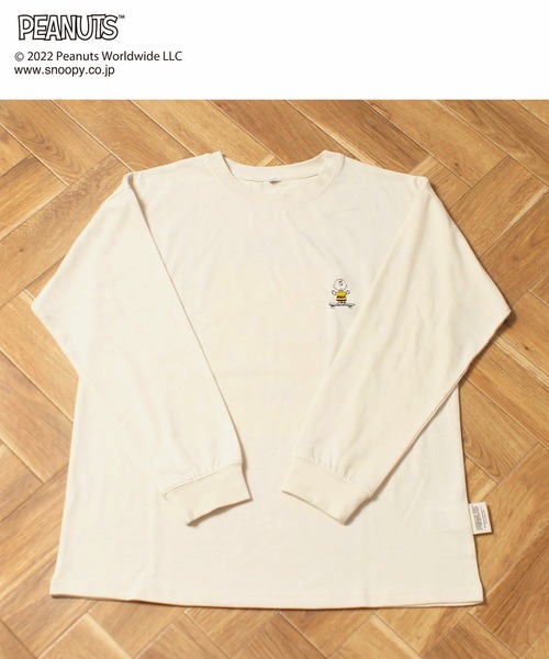 PEANUTS（ピーナッツ）の「【SNOOPY】スヌーピーバックプリント ロンT&ショートパンツセットアップ（ルームウェア/パジャマ・レディース・オフホワイト/グリーン/ラベンダー/チャコールグレー/ピンク/ベージュ・M/L）」の15枚目の写真