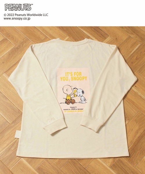 PEANUTS（ピーナッツ）の「【SNOOPY】スヌーピーバックプリント ロンT&ショートパンツセットアップ（ルームウェア/パジャマ・レディース・オフホワイト/グリーン/ラベンダー/チャコールグレー/ピンク/ベージュ・M/L）」の16枚目の写真