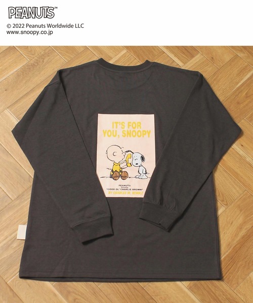 PEANUTS（ピーナッツ）の「【SNOOPY】スヌーピーバックプリント ロンT&ショートパンツセットアップ（ルームウェア/パジャマ・レディース・オフホワイト/グリーン/ラベンダー/チャコールグレー/ピンク/ベージュ・M/L）」の21枚目の写真