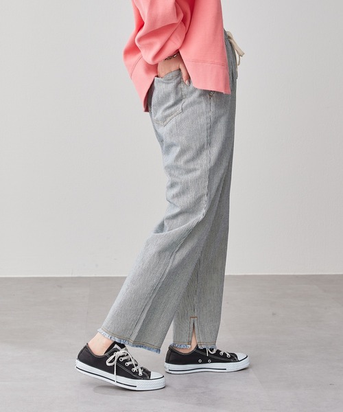 CIAOPANIC TYPY（チャオパニックティピー）の「綿ヘンプデニムイージーパンツ（デニムパンツ・レディース・ネイビー/オフホワイト/ブルー・SMALL/MEDIUM/LARGE）」の8枚目の写真