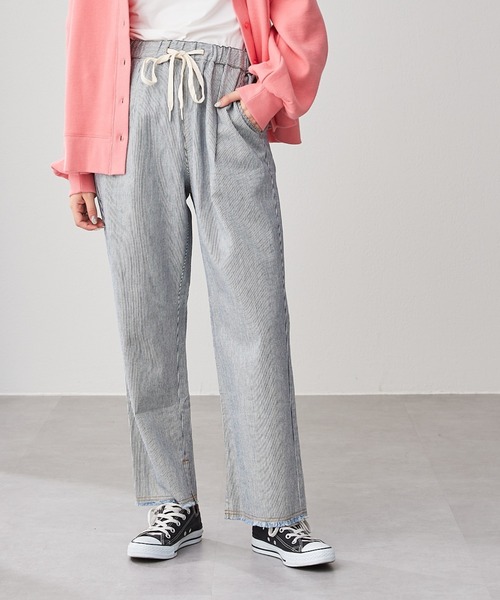 CIAOPANIC TYPY（チャオパニックティピー）の「綿ヘンプデニムイージーパンツ（デニムパンツ・レディース・ネイビー/オフホワイト/ブルー・SMALL/MEDIUM/LARGE）」の4枚目の写真