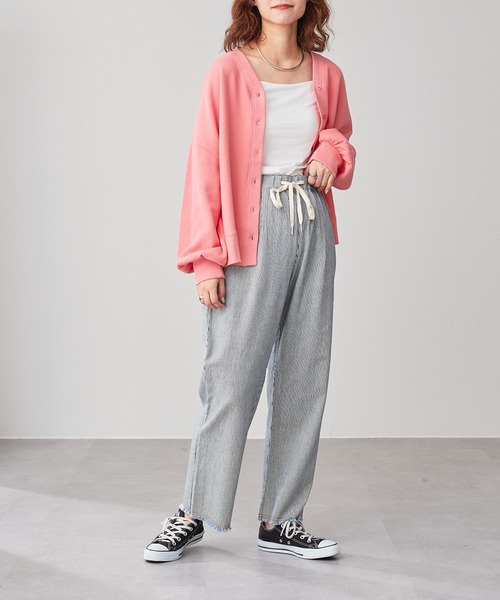 CIAOPANIC TYPY（チャオパニックティピー）の「綿ヘンプデニムイージーパンツ（デニムパンツ・レディース・ネイビー/オフホワイト/ブルー・SMALL/MEDIUM/LARGE）」の9枚目の写真