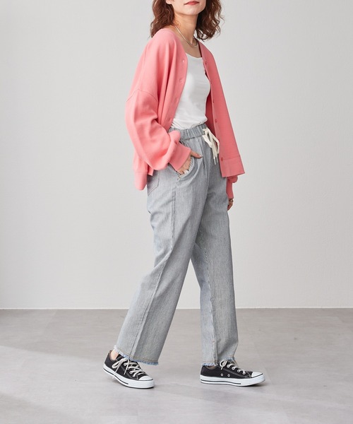 CIAOPANIC TYPY（チャオパニックティピー）の「綿ヘンプデニムイージーパンツ（デニムパンツ・レディース・ネイビー/オフホワイト/ブルー・SMALL/MEDIUM/LARGE）」の12枚目の写真